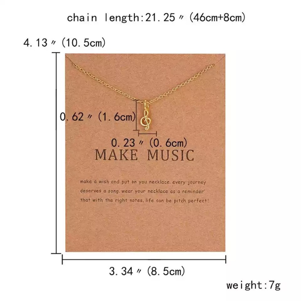 ‼️3/$30“Make Music” Music Note Gold Wish Necklace - Picture 2 of 3